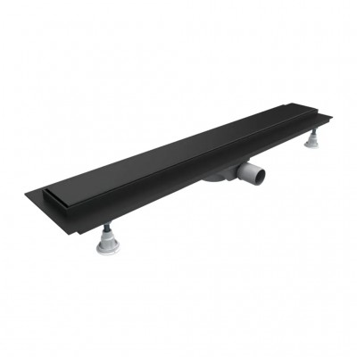 Kanaleta za prho LOWFIX s polnim pokrovom, 60 cm, mat črna