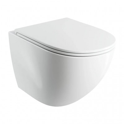 Viseča WC školjka OTTAWA COMFORT, mehko zapiranje, 54 x 37 cm, sijaj bela
