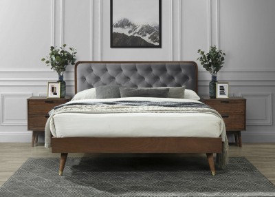 Zakonska postelja CASSIDY 160x200 cm, siva