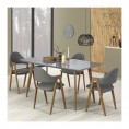 Table a rallonge design 160cm x 200cm gris laque scotia