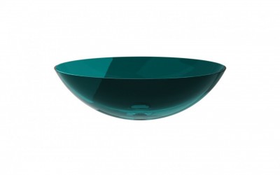 Transparentni napultni umivalnik ANYA, ocean breeze, 50 x 35 cm