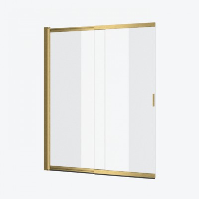 Drsna steklena stena LINEAR za kopalno kad, 110 x 140 cm, brušena zlata