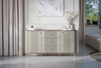 Komoda VESPER s predali, 160 cm, kašmir/oreh