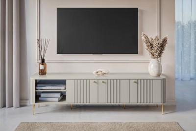 TV omarica VESPER, 187 cm, z odprtim delom, kašmir