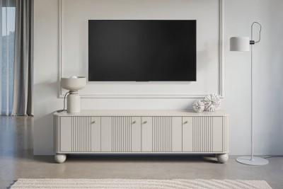 TV omarica VESPER, 187 cm, okrogle noge, kašmir