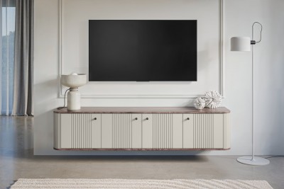 Viseča TV omarica VESPER, 187 cm, kašmir/oreh
