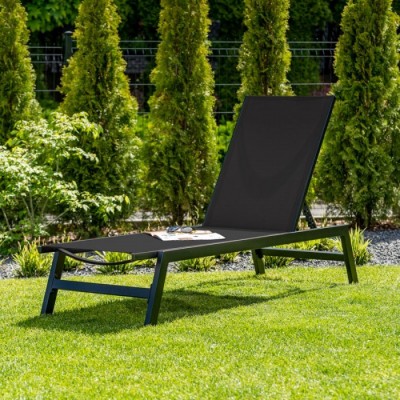 Vrtni ležalnik LORD, 60 cm, črna