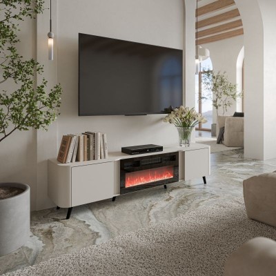 TV omarica VOLARE EF, 200 cm, z možnostjo kamina, kašmir