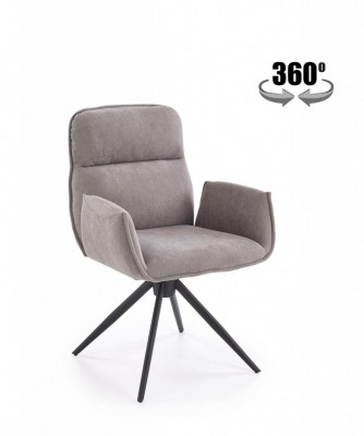 Vrtljiv jedilini stol K574, siva