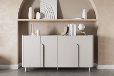 Komoda AMILIO, 200 cm, kašmir/oljen hrast, kašmir ročaji in noge