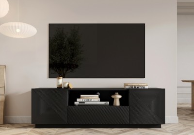 TV omara ASHA, 167 cm, mat črna