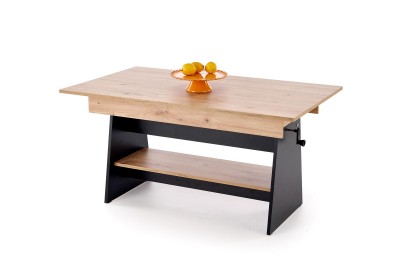 Dvižna klubska mizica ERIKA, artisan hrast/črna