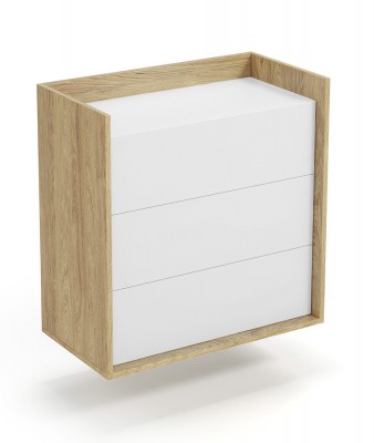MOBIUS predalnik 3S barva: hikora hrast/bela