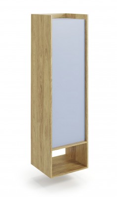 MOBIUS regal 1D barva: hikora hrast/svetlo modra