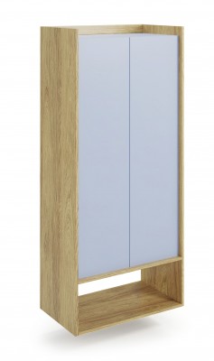 MOBIUS regal 2D barva: hikora hrast/svetlo modra