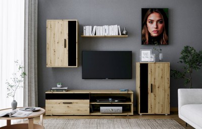 Dnevni regal BENSON, artisan hrast/črna