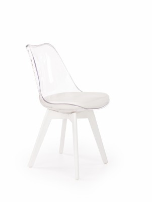 Jedilni stol K245, transparentna/bela
