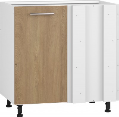 VENTO DN-100/82 spodnja kotna omara, barva: bela / meden hrast