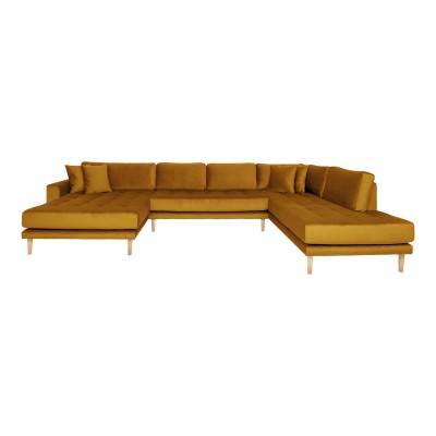 Lido U-Sofa Open End, 370x220 cm, gorčično rumena