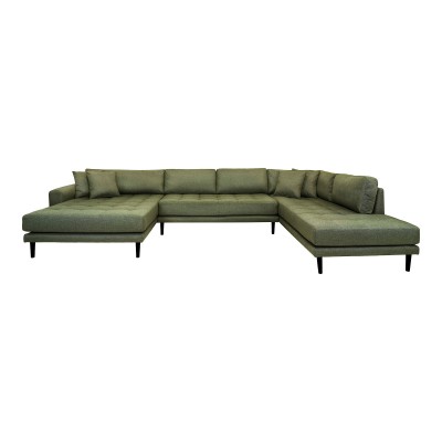 Lido U-Sofa Open End, 370x220 cm, olivno zelena