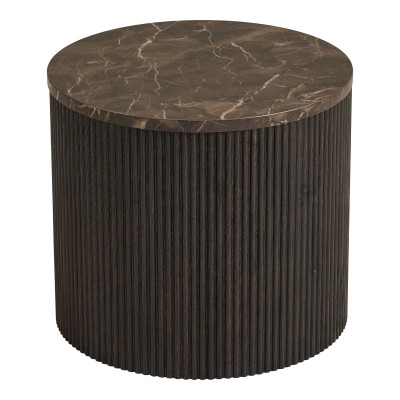 Klubska mizica ROTA, ø45 x 40 cm, temno rjava