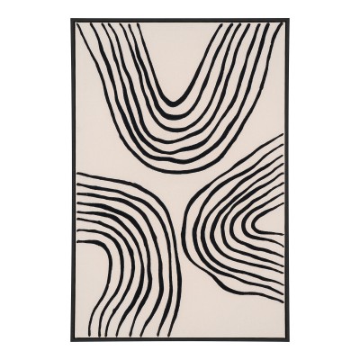 Lipari platno tisk, 60x3 cm, črno / bež
