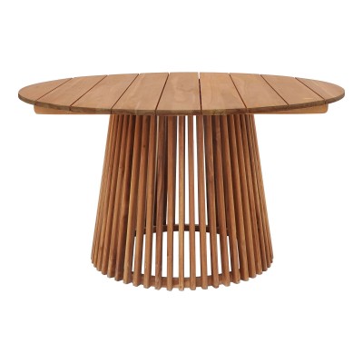 Vrtna jedilna miza Lorca, ø120x75 cm, teak/naravna