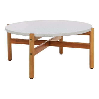 Vrtna kavna mizica TERRACINA, 84,5 x 84,5 cm, naravna/bela