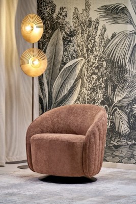 Vrtljivi lounge fotelj BASILIO, rjava