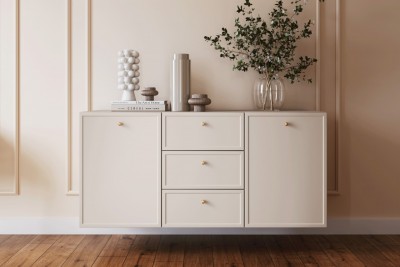 Stenska komoda LORINI s predali, 150 cm, kašmir