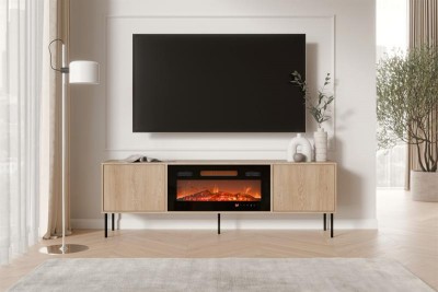 TV regal DOMI K180 (2 D) cremona - možnost namestitve kamina, naročen posebej