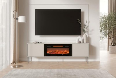 TV regal DOMI K180 (2 D) kašmir - možnost namestitve kamina, naročen posebej