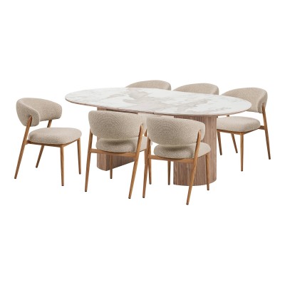 Jedilna garnitura Athens in Cavi, 120/57x120-160-200/65 cm, 