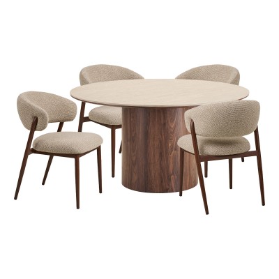 Jedilna garnitura Delphi in Cavi, 140/57x140/65 cm,