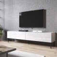 Viseča TV omarica SLIDE, 200 cm, bela sijaj