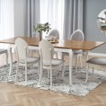 Masivni jedilni stol VELO, bela/siva