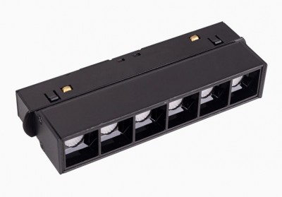 Magnetna tirna svetilka Maxlight Magnetic Linear Grid 11 cm vklop/izklop, M0003N, črna