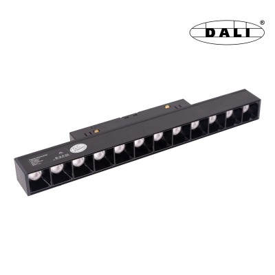 Magnetna tirna svetilka Maxlight Magnetic Linear Grid 23 cm Dali, M0004D, črna