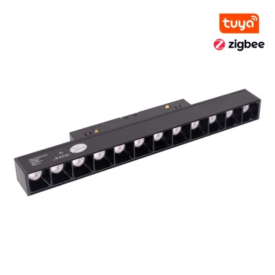 Magnetna tirna svetilka Maxlight Magnetic Linear Grid 23 cm Zigbee, M0004Z, črna