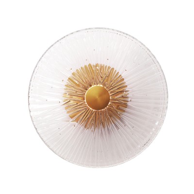 Stenska svetilka Maxlight Allure 1l, W0356, mat zlata + prozorno steklo