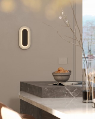 Stenska svetilka Maxlight Travertino Oval 10w, W0393, črna