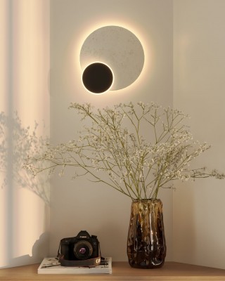Stenska svetilka Maxlight Travertino 14W, W0395, črna