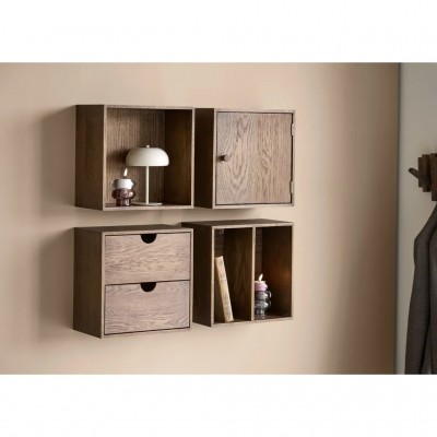 Komplet stenskih omaric TOWNSVILLE, 4-delni, temno rjava