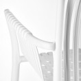 Vrtni plastični stol K492, z naslovni za roke, bela
