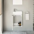 Kopalniška omarica z umivalnikom Fika, bela