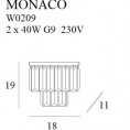 Stenska svetilka MONACO W0209, krom