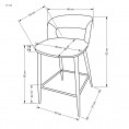 Barski stol H114, siva/oreh