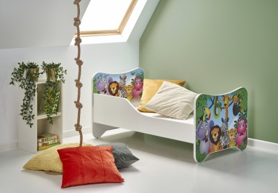 Otroška postelja HAPPY JUNGLE z vzmetnico
