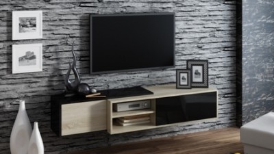 TV omarica SIGMA 1C, hrast/črna sijaj