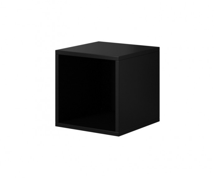 Stenska odprta omarica ROCO OPEN kvadrat, črna